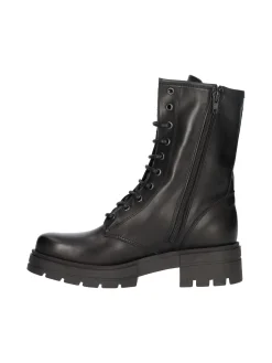 Anfibio tacco largo Lace-Up NYC da donna in pelle nera -7550-