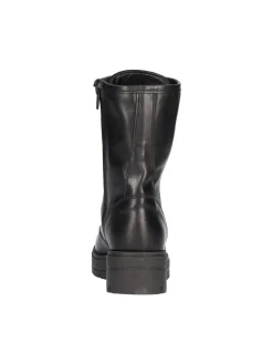 Anfibio tacco largo Lace-Up NYC da donna in pelle nera -7550-