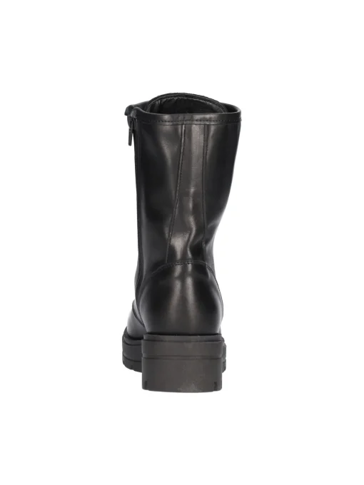 Anfibio tacco largo Lace-Up NYC da donna in pelle nera -7550-