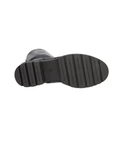 Anfibio tacco largo Lace-Up NYC da donna in pelle nera -7550-