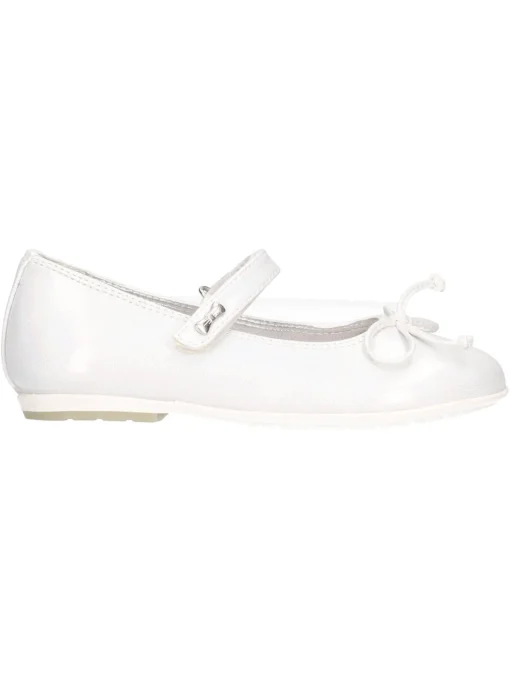 Ballerina Asso da bambina bianco perla glitter