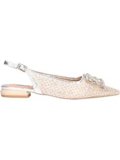 Ballerina con tacco basso Ferre da donna argento
