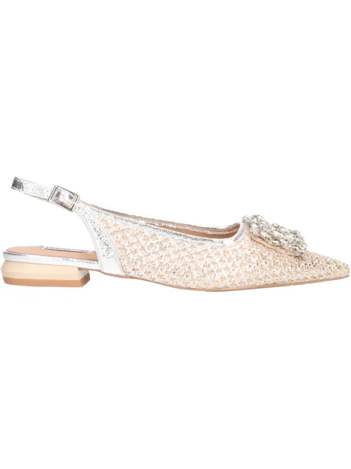 Ballerina con tacco basso Ferre da donna argento