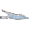 Ballerina con tacco basso Ferre da donna azzurra