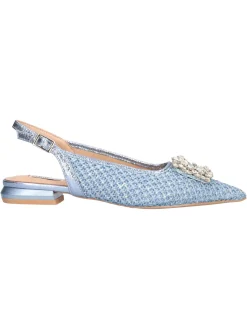 Ballerina con tacco basso Ferre da donna azzurra