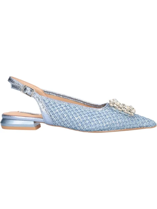 Ballerina con tacco basso Ferre da donna azzurra