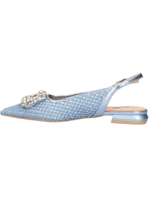 Ballerina con tacco basso Ferre da donna azzurra