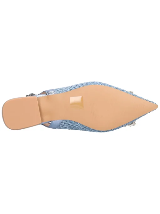 Ballerina con tacco basso Ferre da donna azzurra