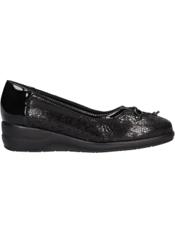Ballerina con zeppa bassa Confort da donna nera