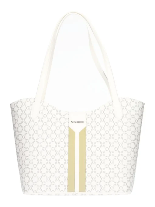 Borsa shopping Nero Giardini da donna bianca