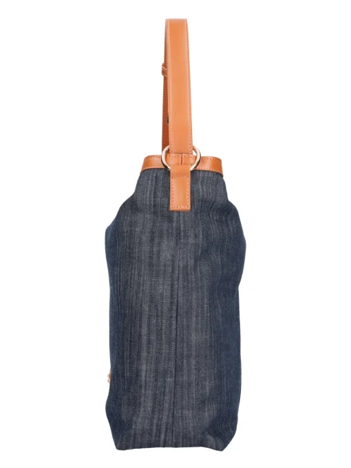 Borsa shopping Nero Giardini da donna blu denim