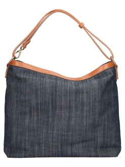 Borsa shopping Nero Giardini da donna blu denim