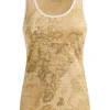 Canotta basic Alviero Martini 1a Classe Destination da donna in cotone beige e cuoio