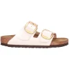 Ciabatta Birkenstock Arizona da donna laminata avorio