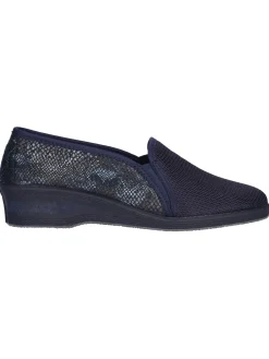Ciabatta chiusa con zeppa bassa Davema da donna blu