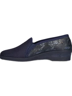 Ciabatta chiusa con zeppa bassa Davema da donna blu