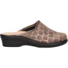 Ciabatta con zeppa bassa Fly Flot da donna taupe