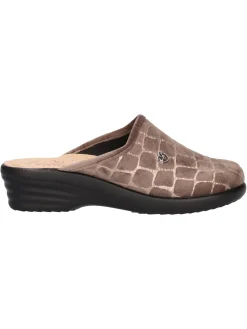 Ciabatta con zeppa bassa Fly Flot da donna taupe