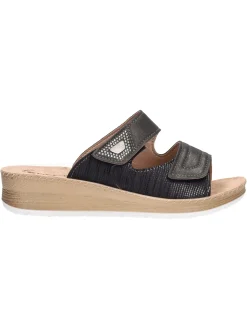 Ciabatta con zeppa bassa Inblu da donna nera