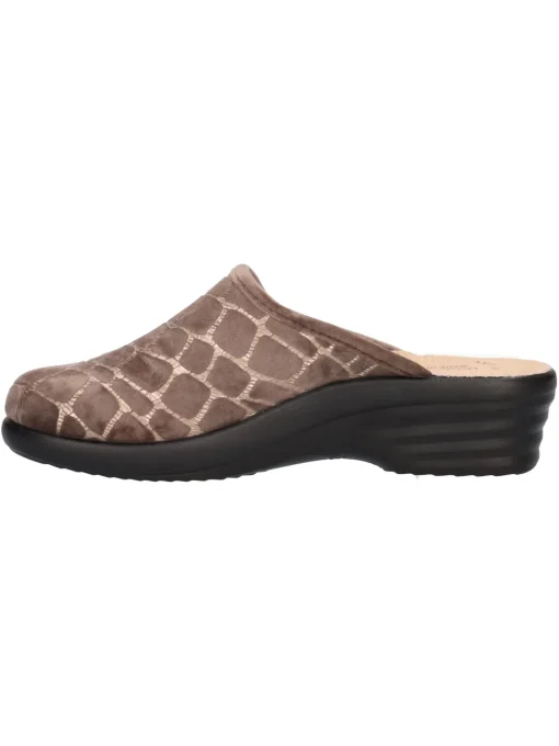 Ciabatta con zeppa bassa Fly Flot da donna taupe