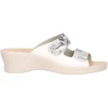 Ciabatta con zeppa Fly Flot da donna bianca