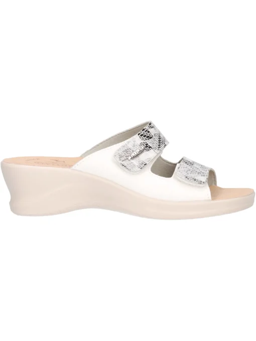 Ciabatta con zeppa Fly Flot da donna bianca