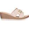 Ciabatta con zeppa Inblu da donna platino