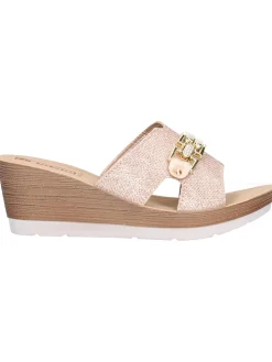 Ciabatta con zeppa Inblu da donna platino