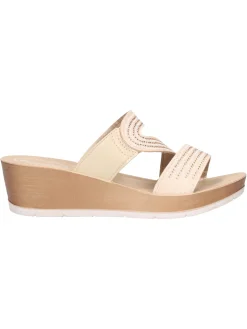 Ciabatta con zeppa Inblu da donna platino