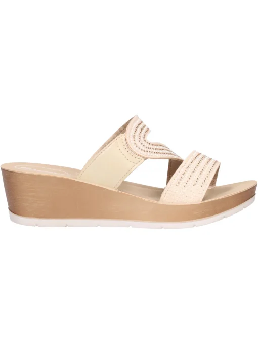 Ciabatta con zeppa Inblu da donna platino