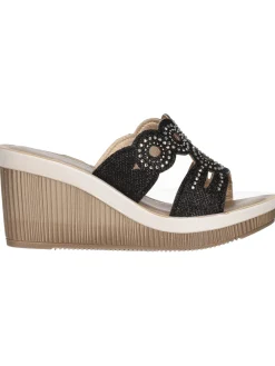 Ciabatta con zeppa Inblu da donna nera