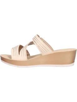 Ciabatta con zeppa Inblu da donna platino