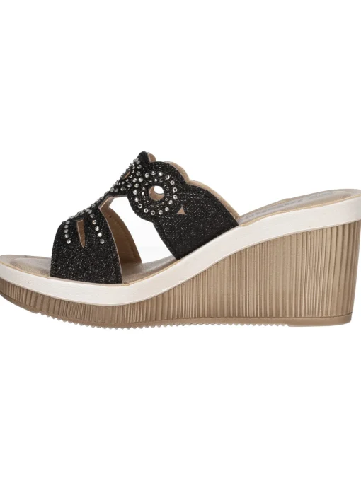 Ciabatta con zeppa Inblu da donna nera