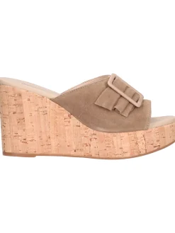 Ciabatta con zeppa Nero Giardini da donna taupe