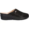 Ciabatta con zeppa Valleverde da donna nera