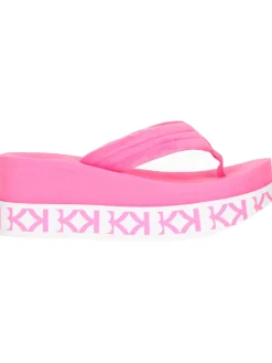 Ciabatta infradito con zeppa KBK da donna fucsia