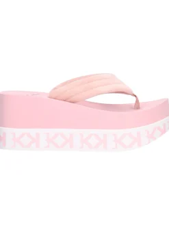 Ciabatta infradito con zeppa KBK da donna rosa