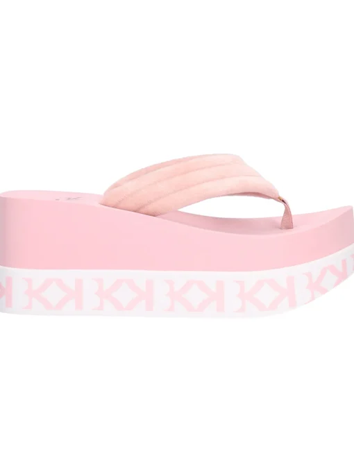 Ciabatta infradito con zeppa KBK da donna rosa