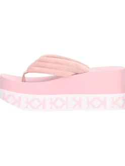 Ciabatta infradito con zeppa KBK da donna rosa