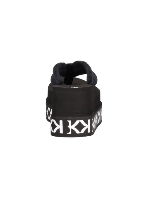 Ciabatta infradito con zeppa KBK da donna nera