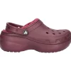 Ciabatta platform Crocs Classic da donna bordeaux