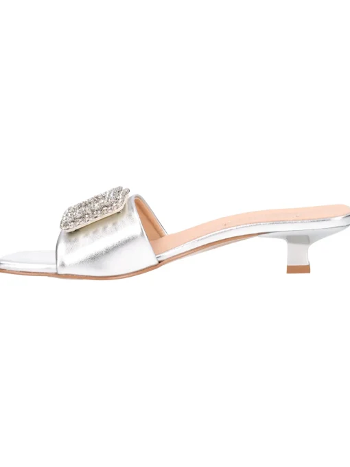 Ciabatta tacco basso Liviana da donna argento