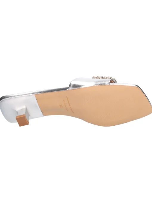 Ciabatta tacco basso Liviana da donna argento