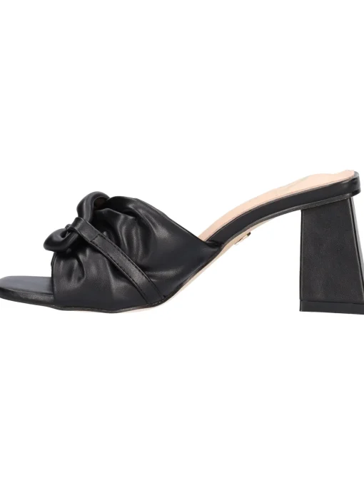 Ciabatta tacco largo Goldu0026amp;Gold da donna nera