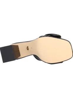 Ciabatta tacco largo Goldu0026amp;Gold da donna nera