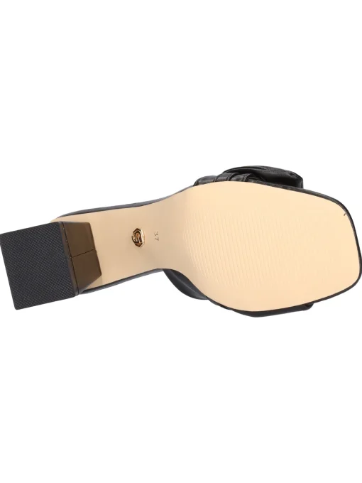 Ciabatta tacco largo Goldu0026amp;Gold da donna nera