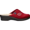 Ciabatta zeppa bassa Fly Flot da donna rossa