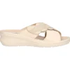 Ciabatta zeppa bassa Melluso da donna beige