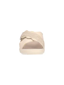 Ciabatta zeppa bassa Melluso da donna beige
