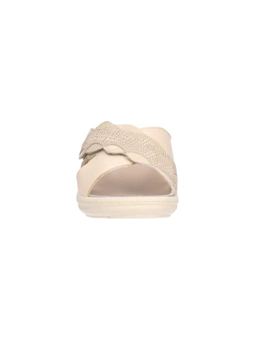 Ciabatta zeppa bassa Melluso da donna beige